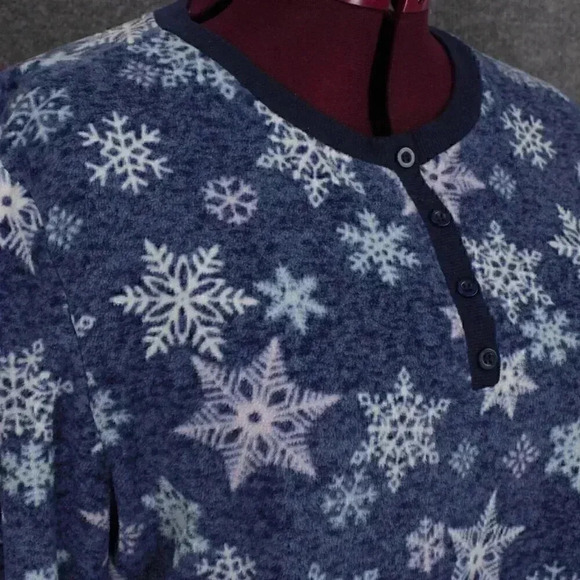 CARISMA fleece pajama top XL blue with‎ white snowflakes - Picture 4 of 10